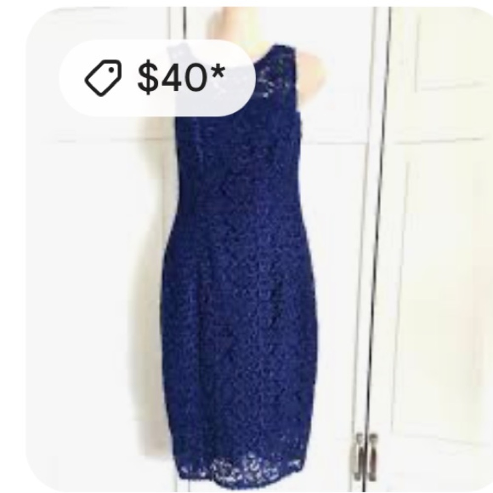 Elegant Blue Lace Dress